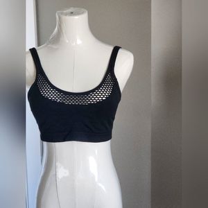 Victorias Secret Sport Seamless Unlined & Mesh Bralette Sports Bra Black